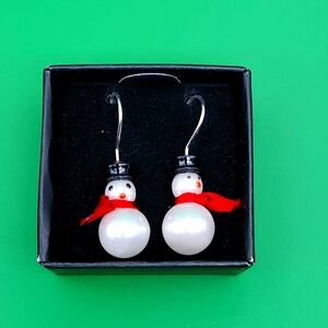 Avon Christmas Earrings, Snowman and Jingle Bells, new in boxes